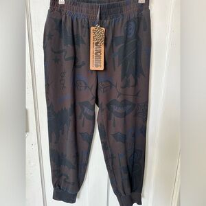 Nooworks Black and Blue Patterned Pants